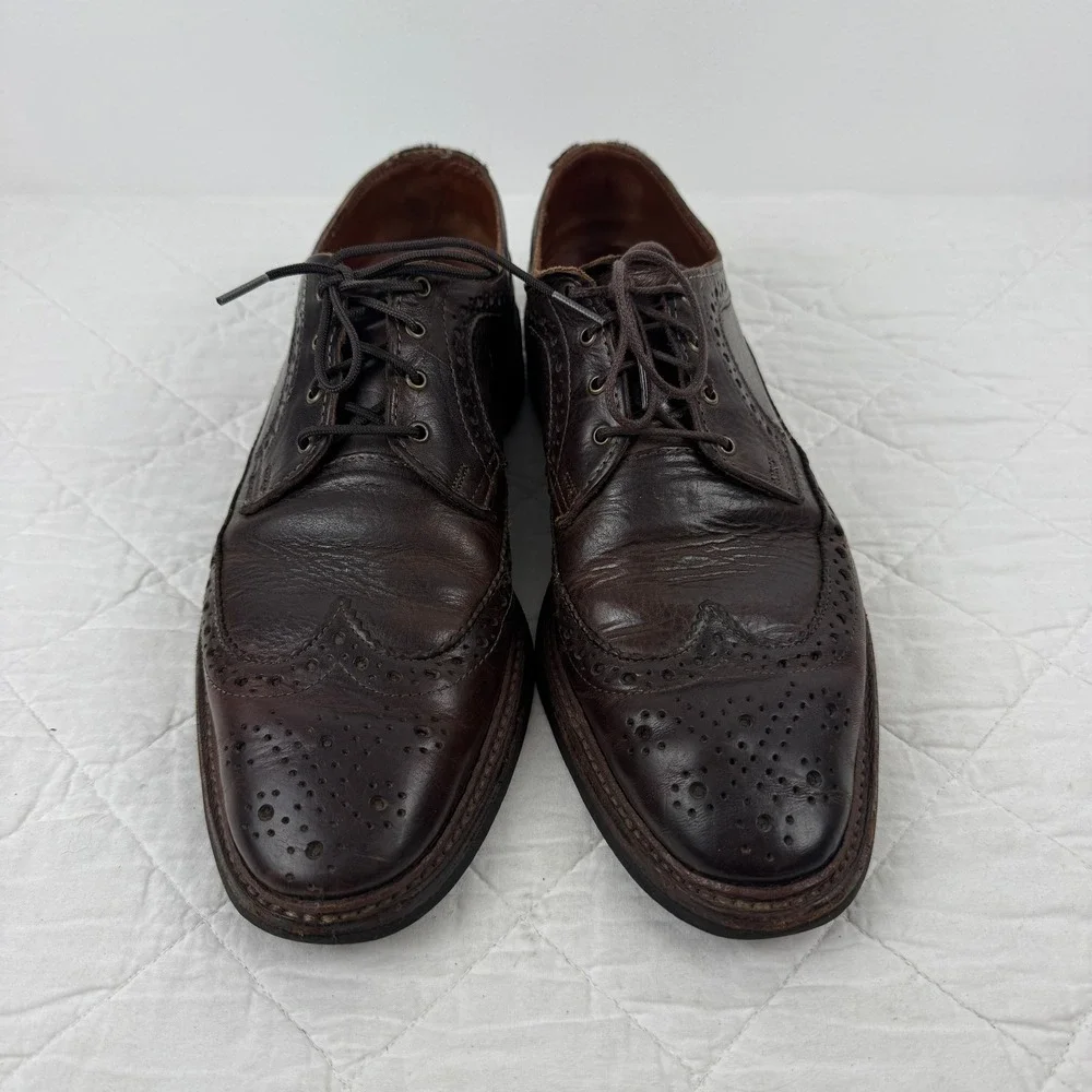 Allen Edmonds Aberdeen Mens 11 D Brown Leather Wingtip Derby Dainite‎ Sole 8022